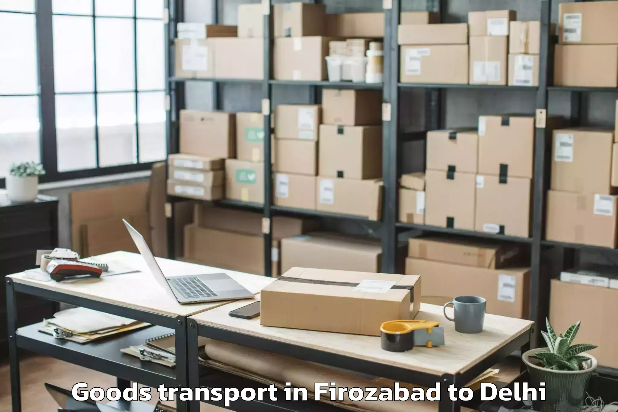 Book Firozabad to Delhi Technological University Goods Transport Online